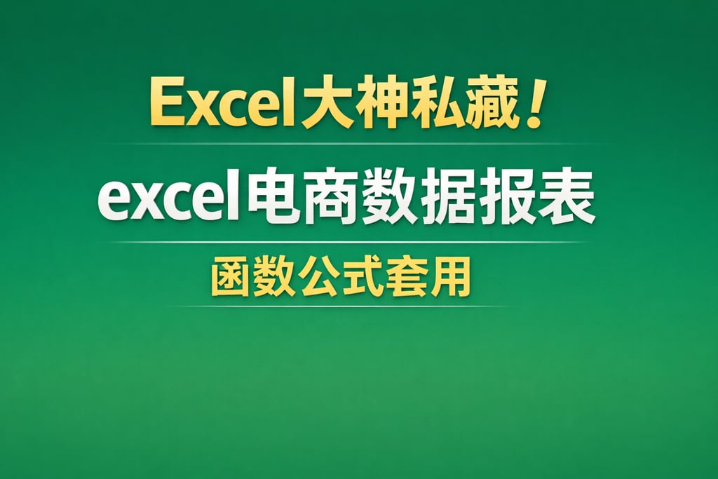 Excel 大神私藏！excel 电商数据报表，函数公式套用
